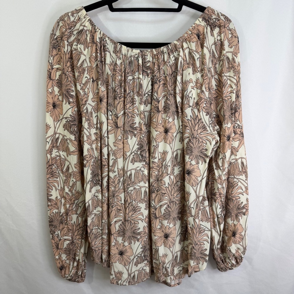 Karen Kane Womens Flowy Floral Peasant Blouse Top 1X NWT $148‎ Romantic Boho - Picture 9 of 12
